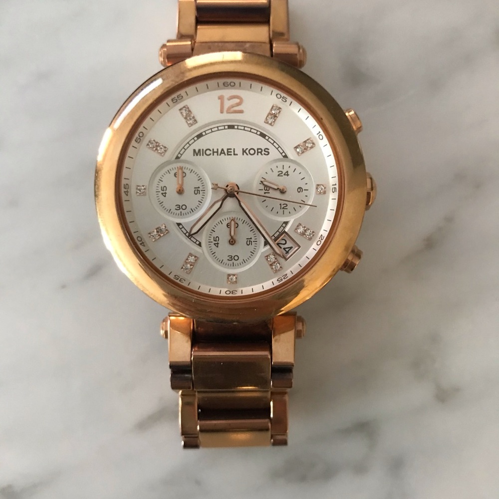 Michael Kors- beautiful rose gold, diamond watch!